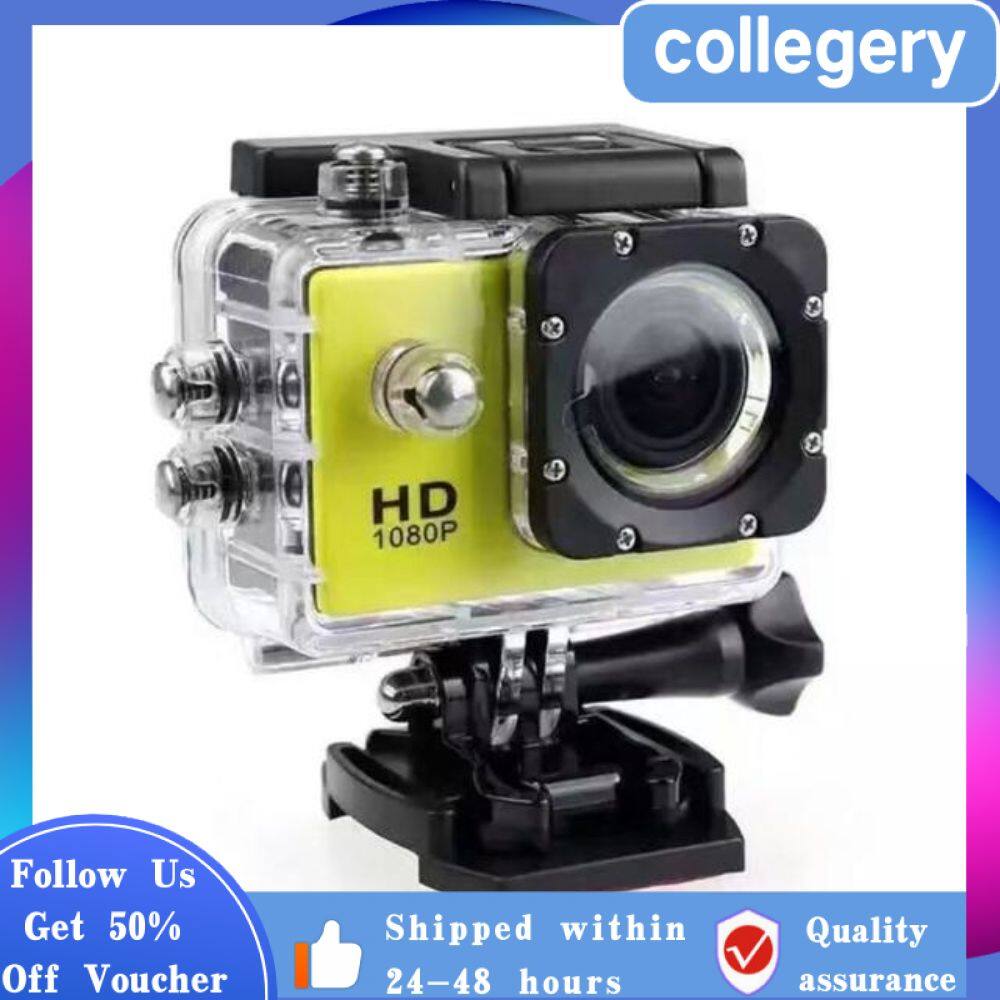 Collegery- HD 1080P กีฬา Action กล้องกันน้ำ Mini กล้องวิดีโอ DV 12MP 【สินค้าพร้อมสต็อก!】