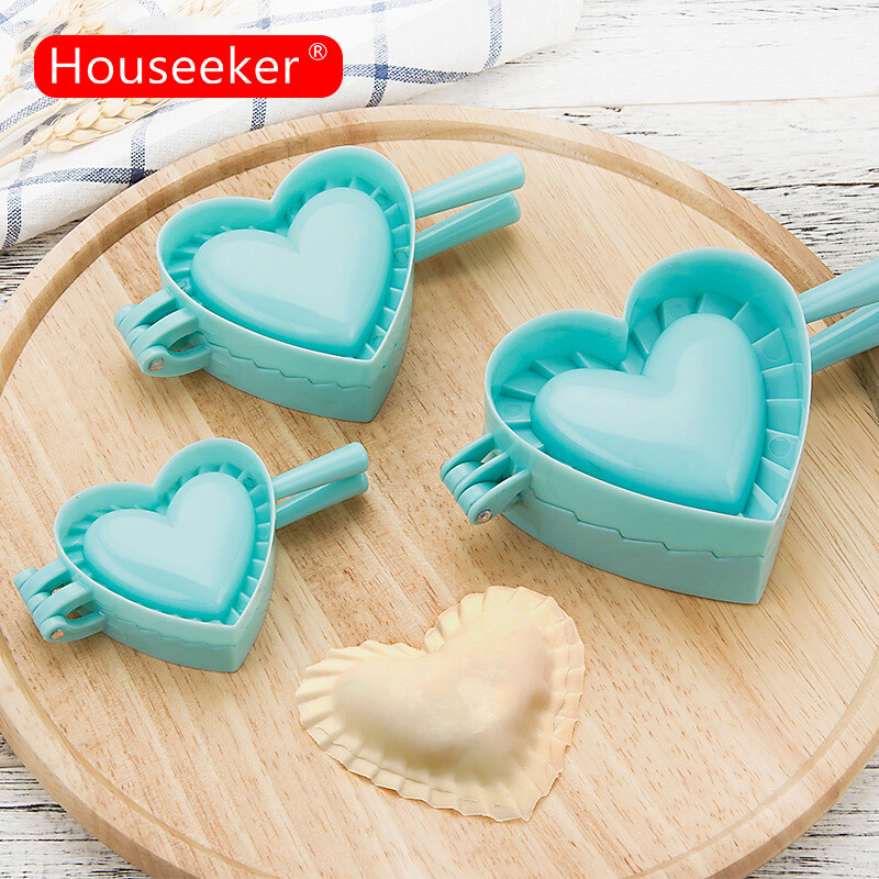 Houseeker New DIY Bánh Bao Maker Tool Hình Trái Tim Jiaozi Pierogi Khuôn Khuôn Làm Bánh Bao Clips Khuôn Làm Đồ Nướng Pastry Phụ Kiện Nhà Bếp