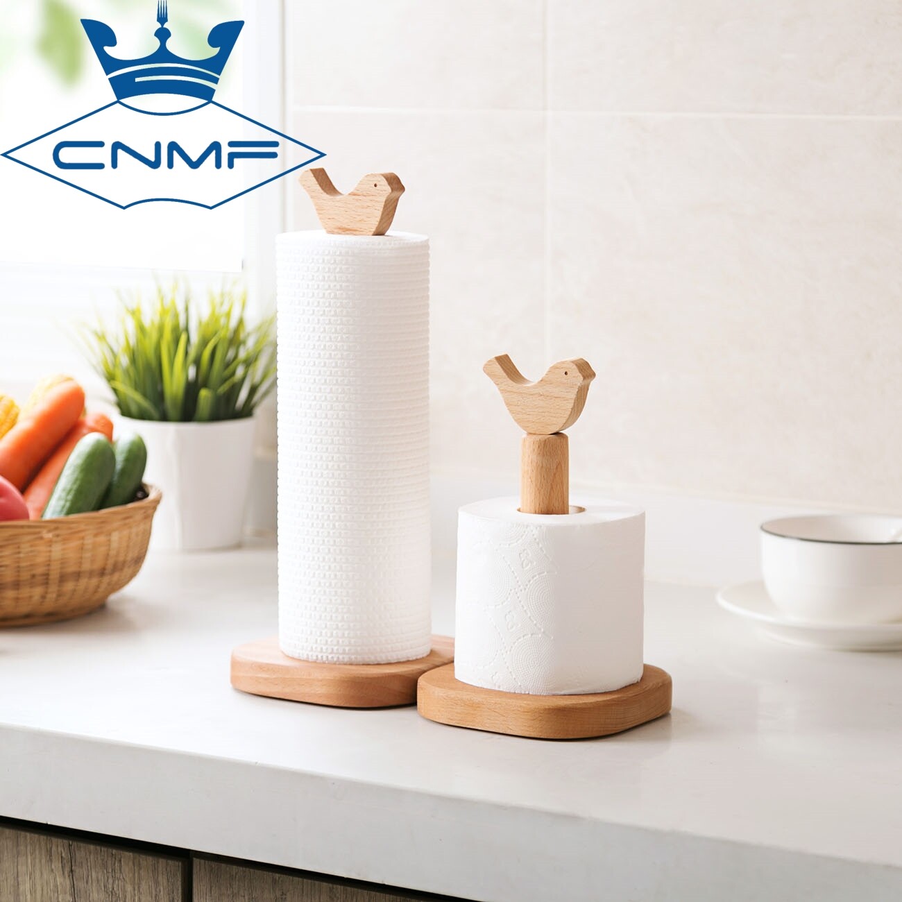 CNMF Giá Đỡ Cuộn Nhà Bếp, Giá Để Cuộn Nhà Bếp Bằng Gỗ Giá Để Giấy Cuộn Để Bàn Ăn Gia Đình