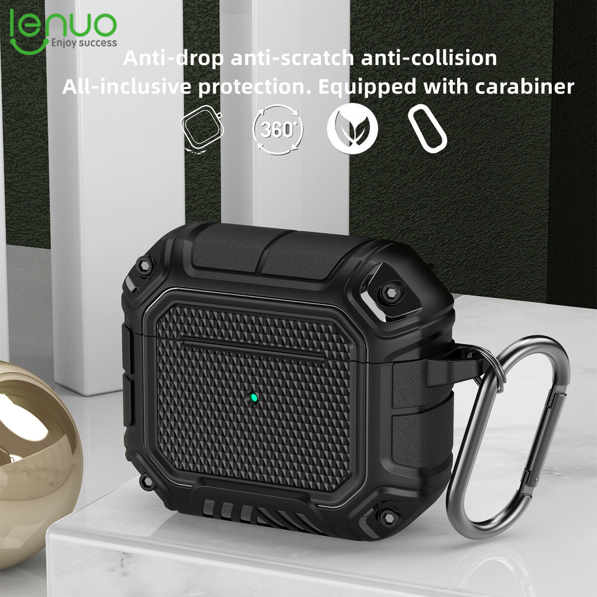 Lenuo Luxury Earphone Case For Apple Airpods 3 Airpods pro Case Silicon Anti-fall Shockproof Cover Earbuds Case Accessories ราคา 104 บาท*ส่งฟรี