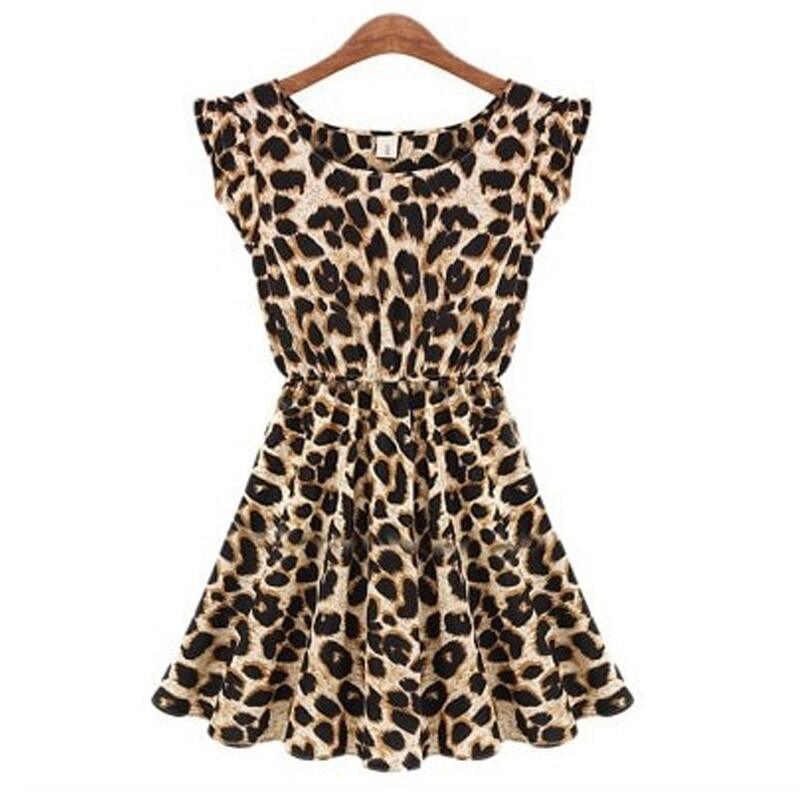 2023 Summer Womens Leopard Printed Dress O