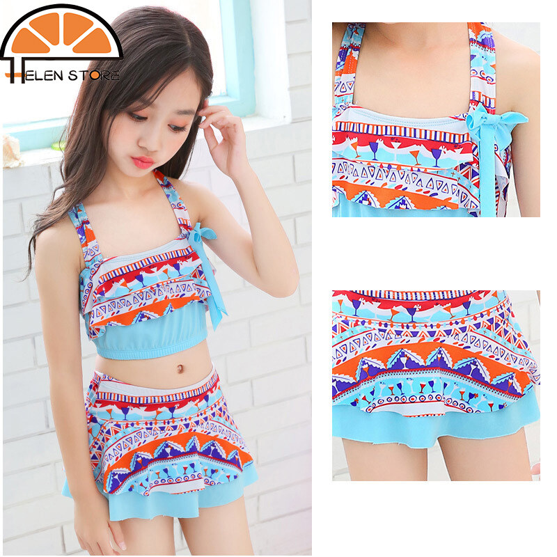 Hs đồ bơi xẻ cho trẻ em đồ bơi dễ thương phương tây đồ bơi công chúa đồ bơi váy