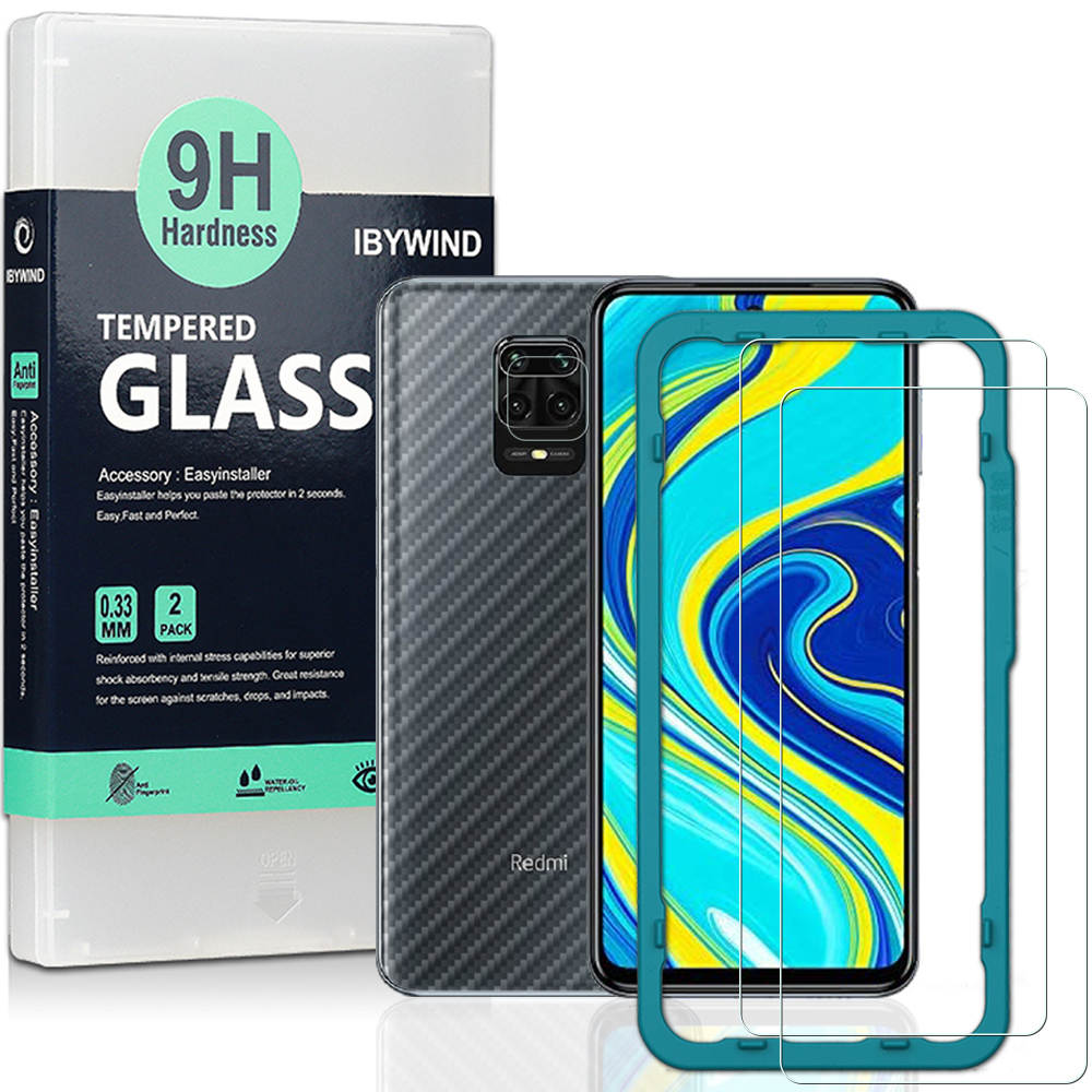 Ibywind gói 2 chiếc redmi note 9s/ note 9 pro, dụng cụ lắp đặt không bong bóng kính cường lực bảo vệ màn hình cho redmi note 9s /note 9 pro-trong suốt