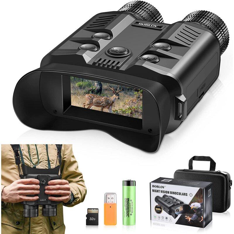 BOBLOV NV500 Night Vision Googles, 1080P/30fps 500M Full Dark Night Vision Binocular with 3400mAh Battery&32G Card, 3" Large Viewing Screen, 5X Optical Magnification,Digital Night Vision ราคา 4,600 บาท*ส่งฟรี