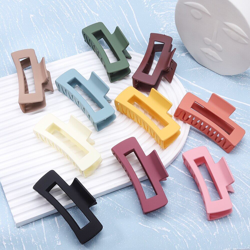 kidsbows Simple Square Geometric Frosted Hair Claws Clamps Acetate