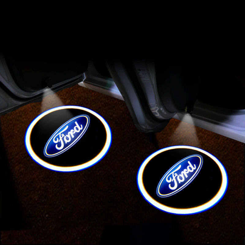 2 Chiếc Đèn Led Chào Mừng Cửa Xe Hơi Không Dây Logo Máy Chiếu Laser Cho Ford Focus 2 3 1 Fiesta MK1 MK2 MK3 MK7 Fusion Ranger
