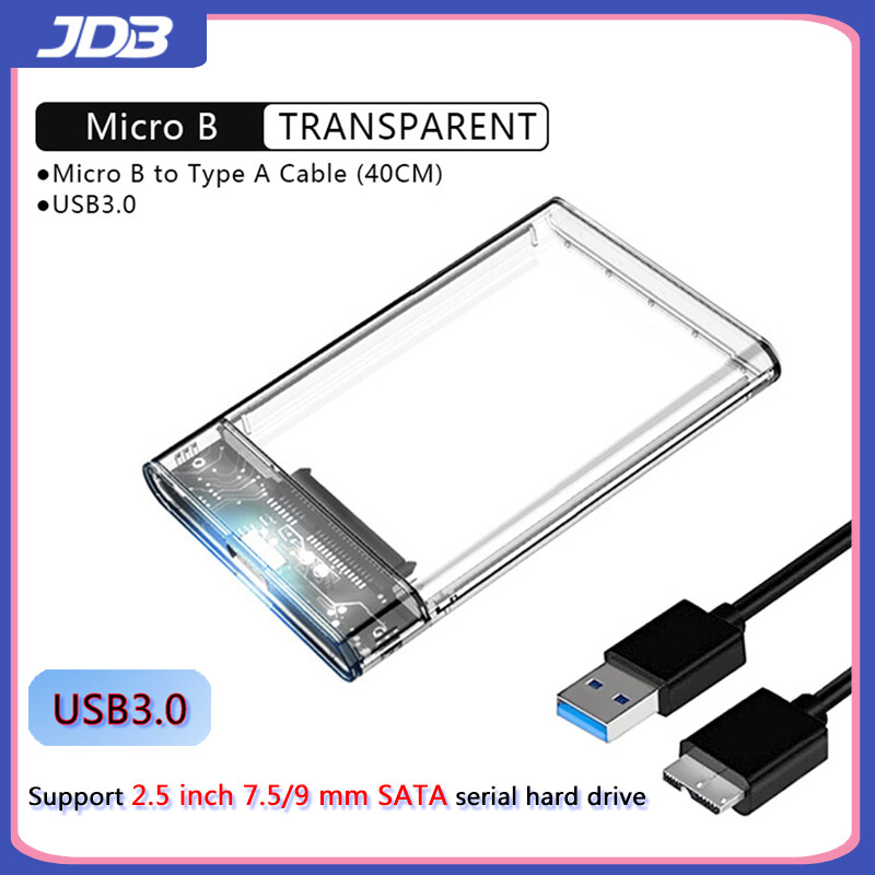 JDB Hộp Đựng Ổ Cứng USB3.0 2.5Inch Cổng Nối Tiếp SATA SSD Hộp Đựng Ổ Cứng Di Động Ngoài Trong Suốt Hỗ Trợ 6TB