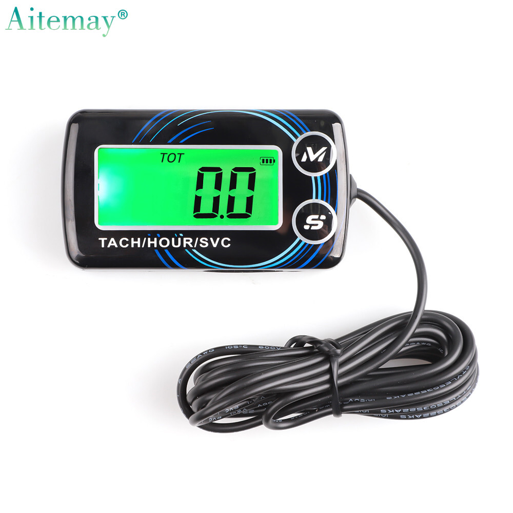 Aitemay đồng hồ đo giờ tốc độ động cơ kỹ thuật số chống nước màn hình lcd đồng hồ đo tốc độ rpm động cơ máy đo tốc độ cho động cơ xe máy thuyền xe hơi
