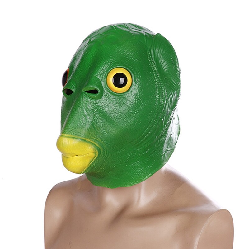 Vui Cosplay Trang Phục Mặt Nạ Đầu Cá Xanh Tiệc Tùng Lễ Hội Cho Nam Nữ Người Lớn Unisex Mũ, Người Ngoài Hành Tinh Nhũ Tương Làm Cho Niềm Vui Quà Sinh Nhật Cho Người Lớn Cosplay Prop