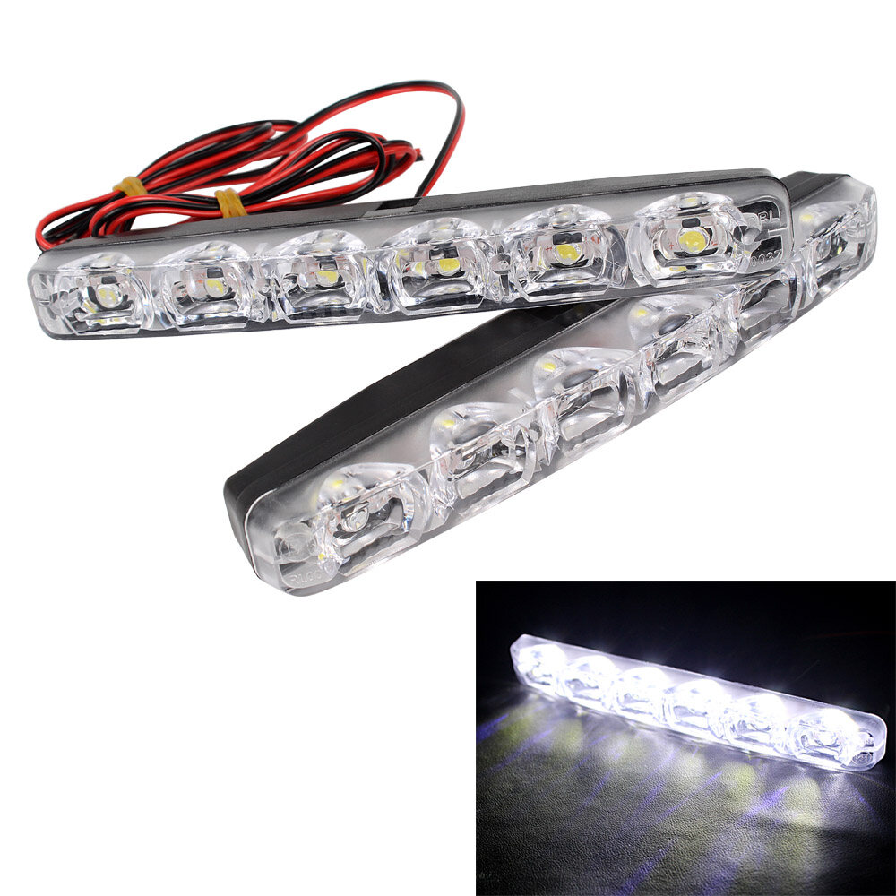 Đèn LED Ban Ngày Tự Động Đèn Chạy Ban Ngày Xe Hơi Kiểu Dáng DC 12V Phổ 6 Đèn LED DRL
