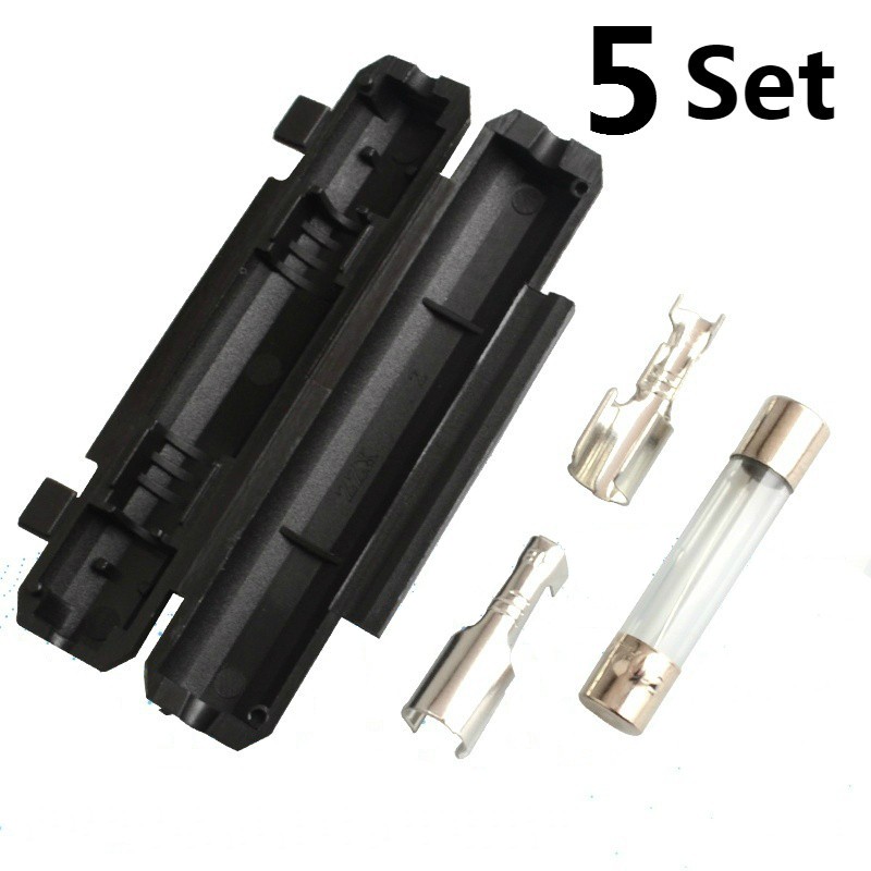 5 Bộ Giá đỡ cầu chì thủy tinh 6 * 30 mm với cầu chì thủy tinh