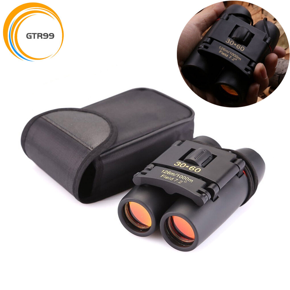 【🚛24 Hours Shipping】Di Động Mini 30X60 Ngày Đêm Đi Du Lịch Cắm Trại Tầm Nhìn Đốm Phạm Vi 126 M/1000 M Quang Ống Nhòm kính Thiên Văn