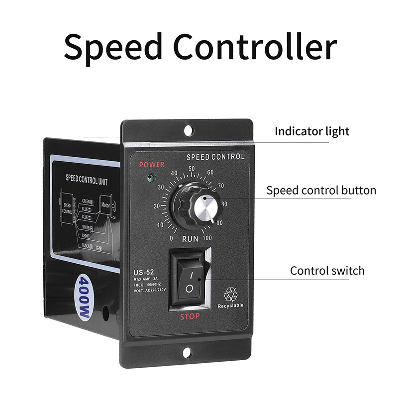 Bộ điều khiển tốc độ động cơ xoay chiều 400w bộ điều chỉnh tốc độ định hướng tiến và lùi