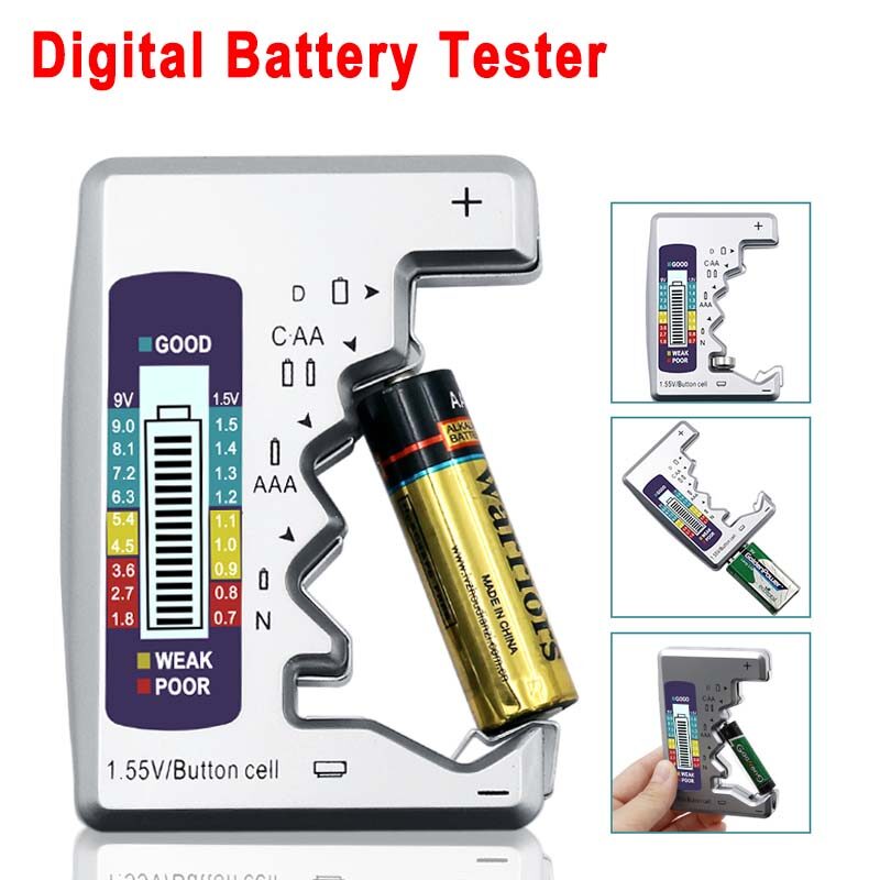 Bộ kiểm tra pin kỹ thuật số đa năng thiết bị kiểm tra dung lượng pin cho c d 9v aa aaa 1.5v pin lithium cung cấp năng lượng dụng cụ đo