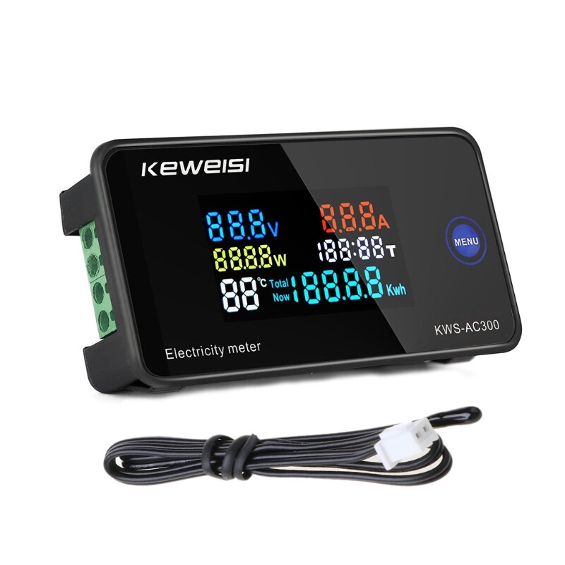 Ampe kế vôn kế ac 50-300v đồng hồ đo năng lượng điện, lcd kỹ thuật số wattmeter đồng hồ đo điện với chức năng đặt lại