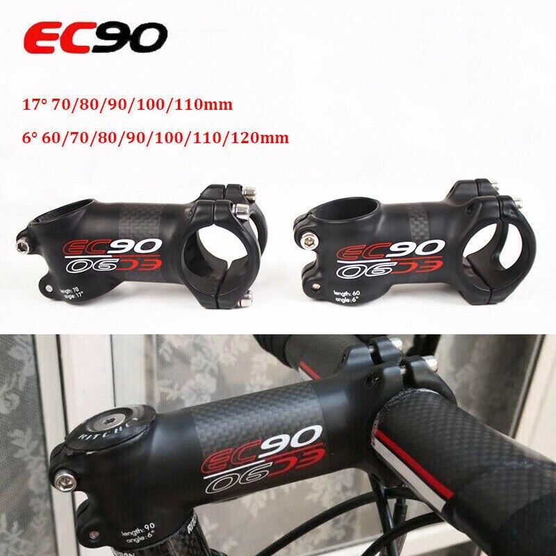 Pô Tăng Sợi Carbon EC90 Pô Tăng Ghi Đông Xe Đạp Leo Núi 31.8Mm Pô Tăng Ghi Đông Xe Đạp Đường Trường 6/17 Độ 60/70/80/90/100/110/120Mm Phụ Tùng Xe Đạp