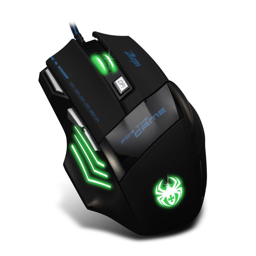 Zelotes chuột chơi game t-80, đèn nền 7200 dpi chuột quang 7 nút led nhiều màu chuột chơi game usb có dây dành cho game thủ chuyên nghiệp