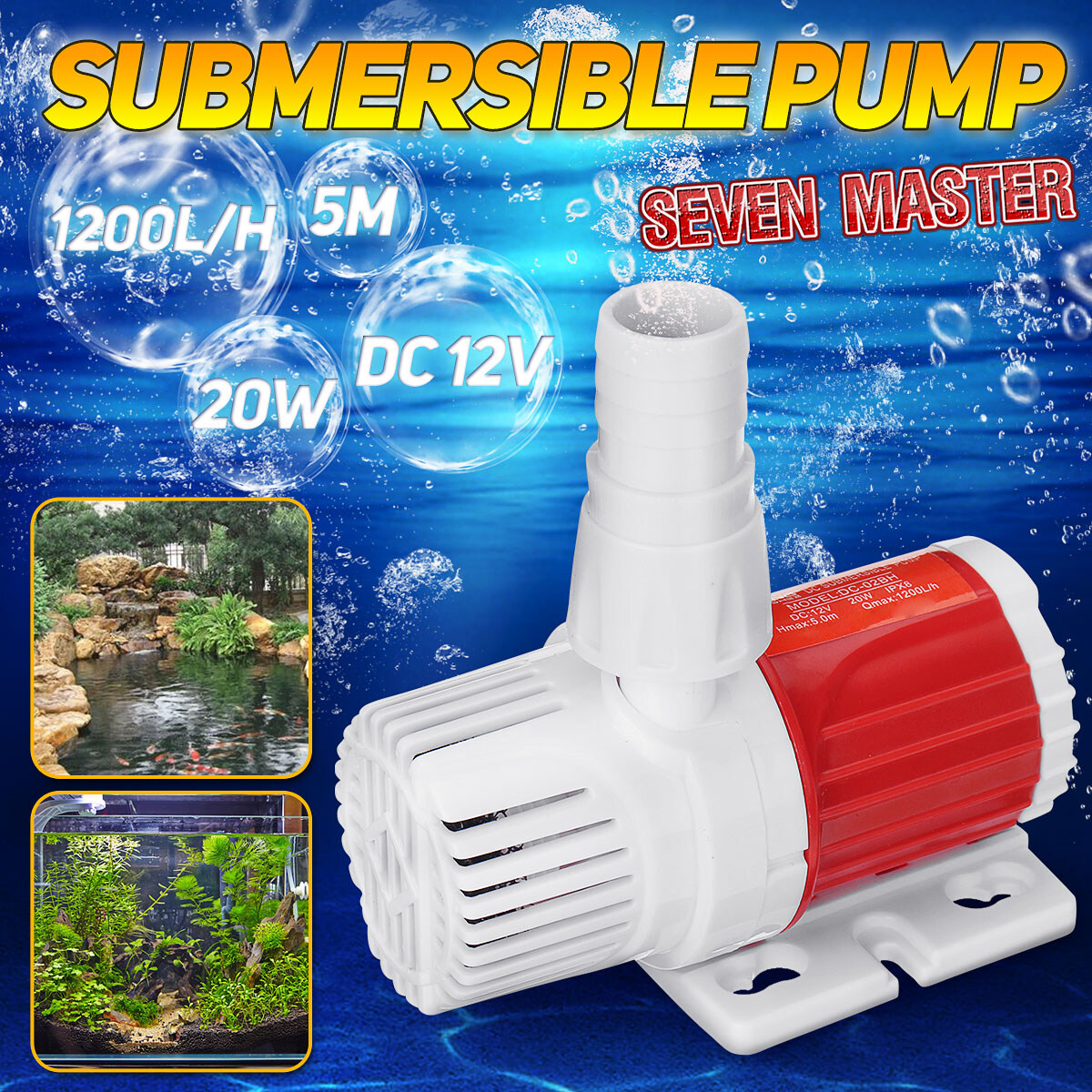 Seven Master DC12V-24V Water Cooled Pump Fish Tank Miniature DC Brushless