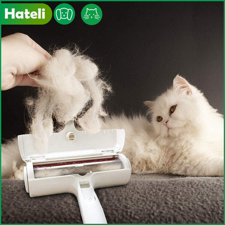 【Hateli】con Lăn Tẩy Lông Thú Cưng 2 Chiều Con Lăn Dính Xơ Vải, Bàn Chải Làm Sạch Lông Chó Mèo Tiện Lợi Đế Nội Thất Gia Đình, Quần Áo Sofa