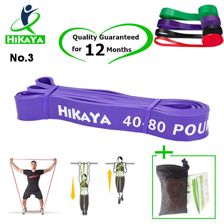 Dây Kéo HIKAYA, Dây Kháng Lực Tập Luyện, Vòng Tập Thể Dục 15 Lbs Đến 125 Lbs, Latex 100% Hỗ Trợ Crossfit, Nâng Sức Mạnh Và Kéo Dài Để Đào Tạo Mọi Nơi