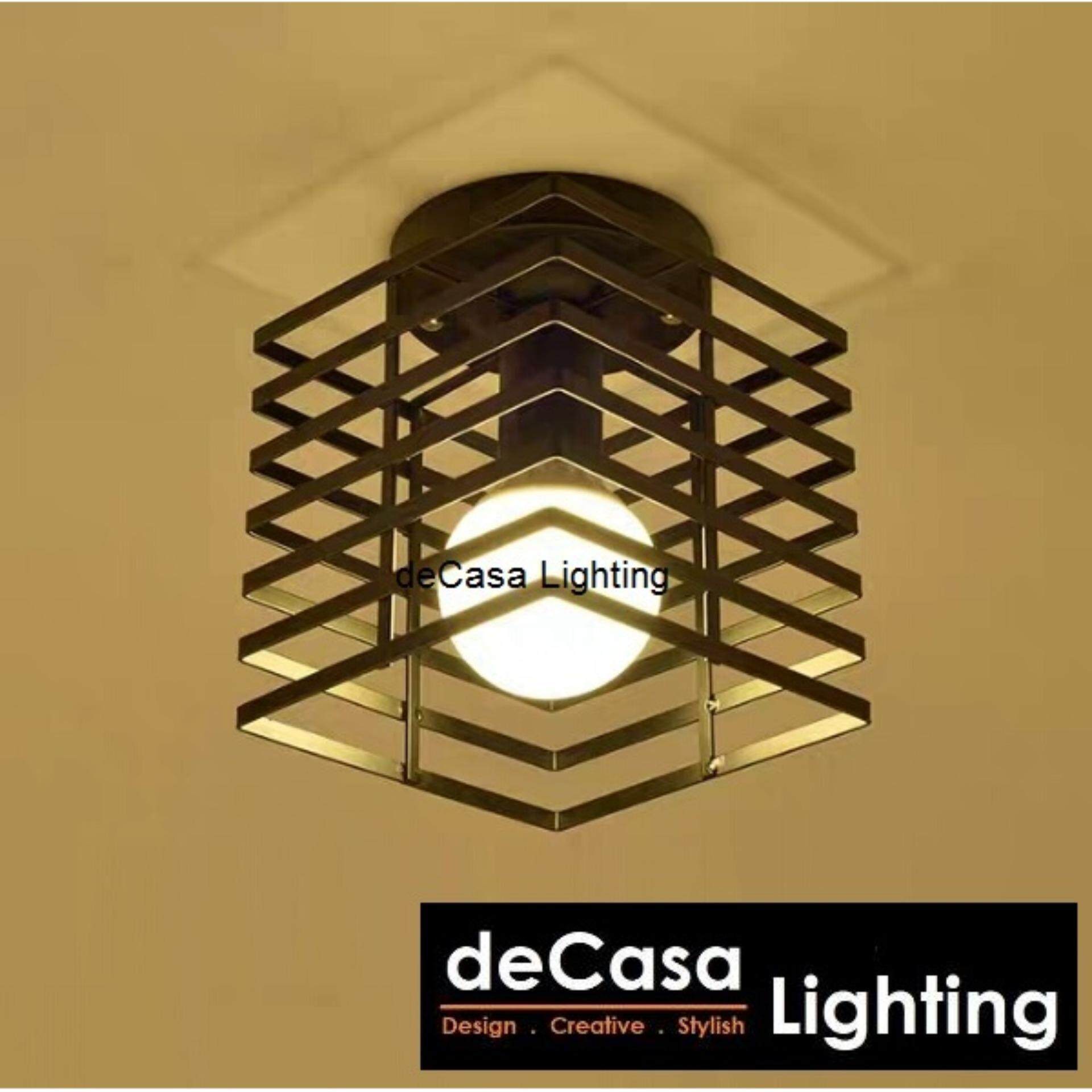 Modern Black Retro Ceiling Light DECASA Industrial Designer Decorative
