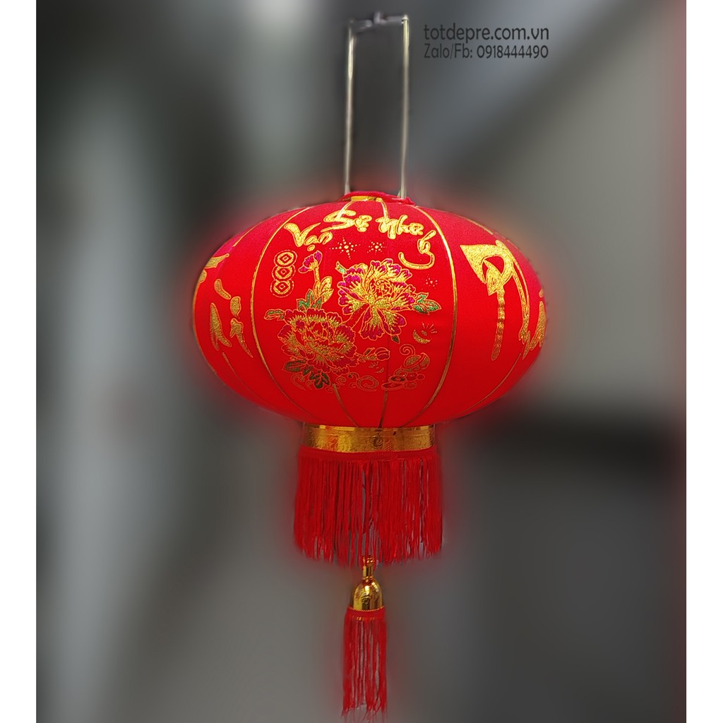 Đèn lồng Tết cao cấp cao 60cm đường kính 45cm