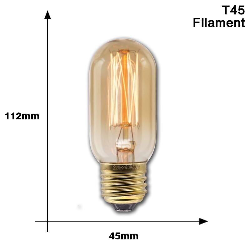 Bóng đèn edison cổ điển e27 220v 40w a19 st64 g80 g95 g125 t10 t45 t185 đèn sợi đốt cổ điển bóng đèn edison dây tóc