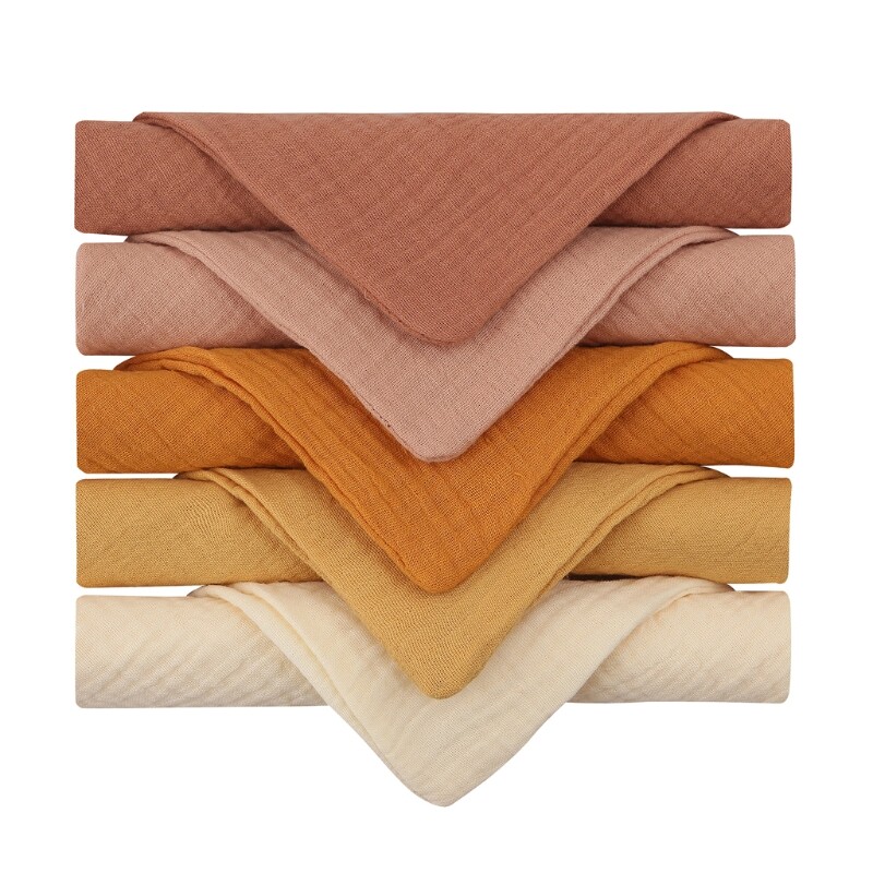 5 chiếc khăn mặt em bé khăn tắm em bé khăn tay vải ợ cotton khăn lau mẫu giáo mềm thấm hút