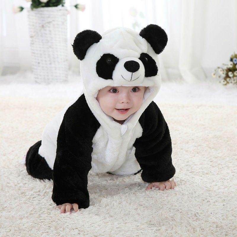 Baby Kid Rompers Toddler Newborn Boy Girl Panda Animal Hooded Zipper