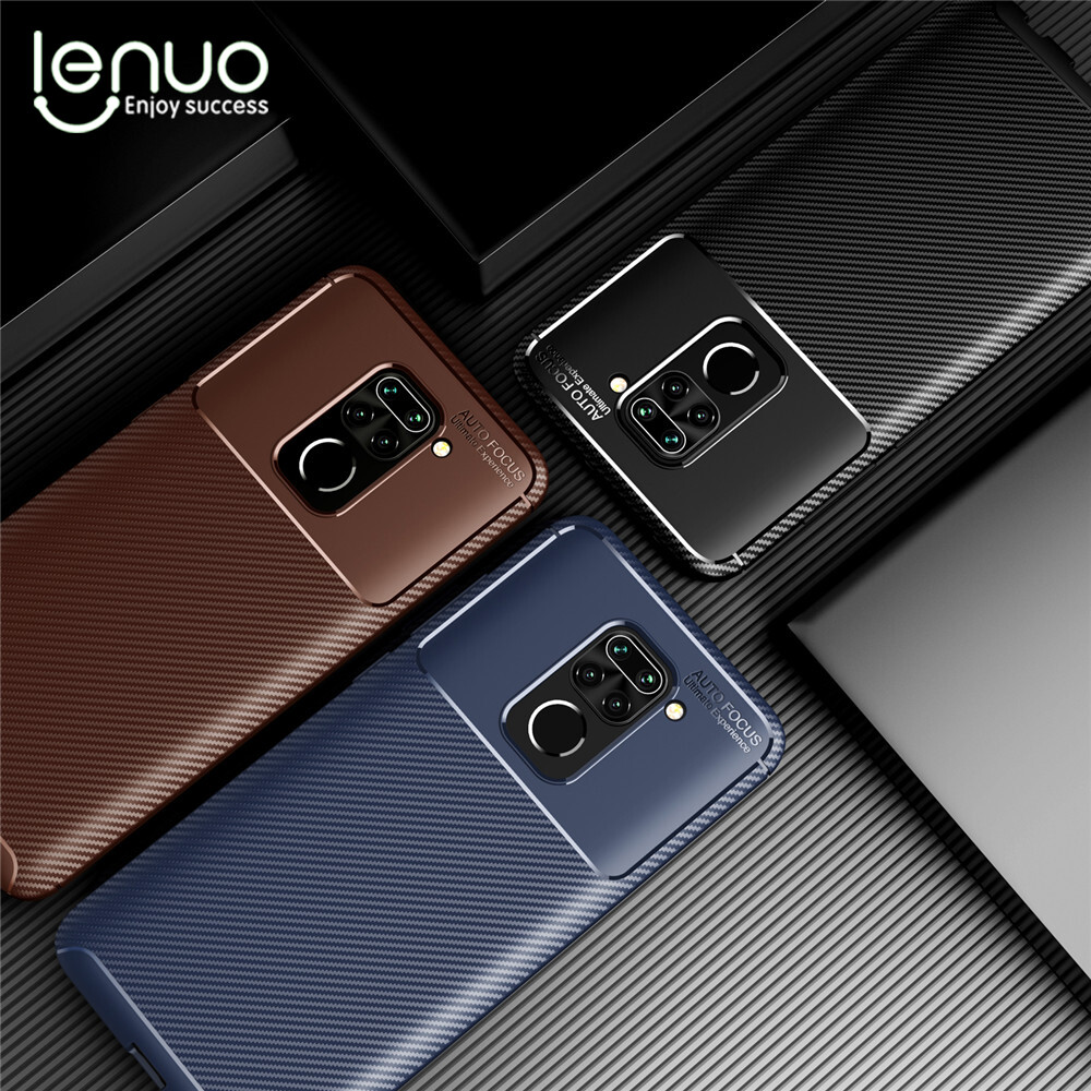Lenuo Cho Xiaomi Redmi Note 9 / Redmi 10X 4G Trường Hợp-Sợi Carbon TPU Chống Sốc, Chống Xước Matte Điện Thoại Di Động Ốp Lưng Điện Thoại