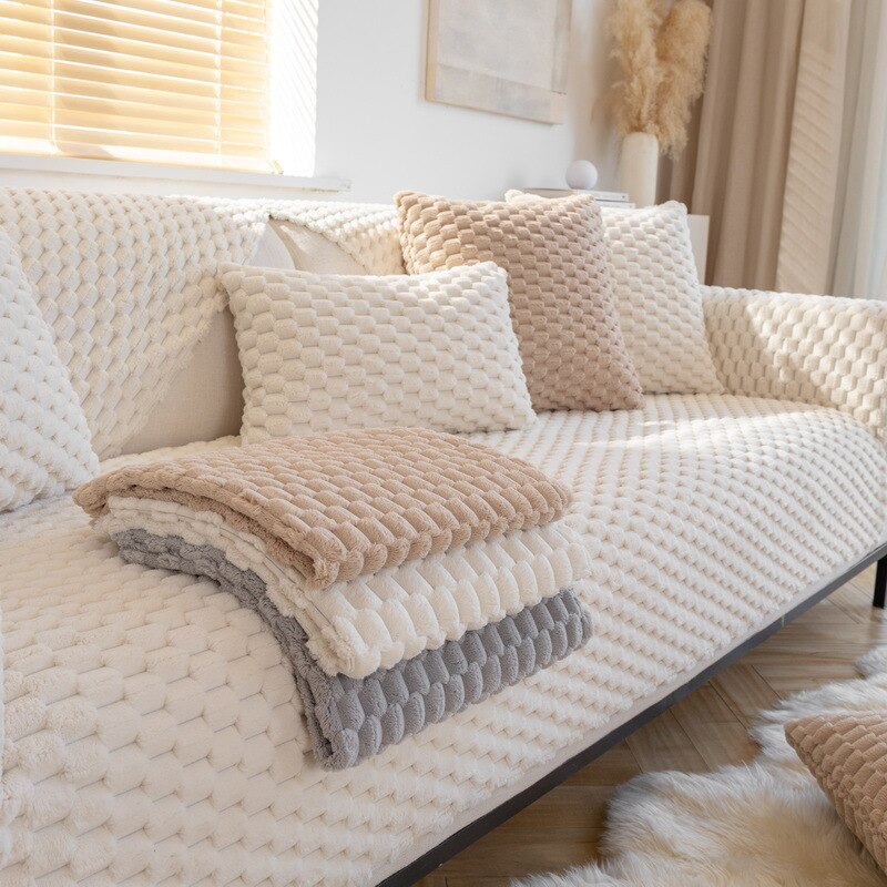 Bọc ghế sofa 1/2/3/4/chỗ ngồi & L hình dạng Bọc ghế sofa cotton dệt bốn mùa kết hợp chống trượt bọc ghế sofa mềm mại