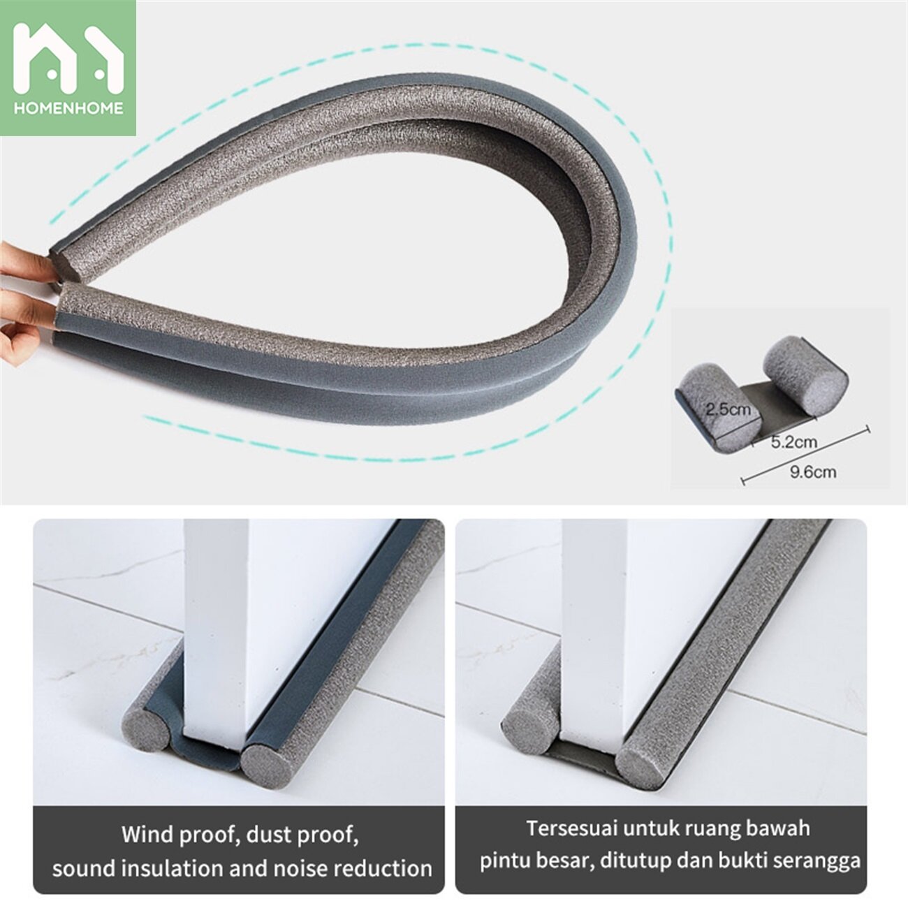 Homenhome Dải Niêm Phong Đáy Cửa Nứt, Kính Chắn Gió Chống Trộm Khoảng Cách Phòng Ngủ Chống Côn Trùng Chống Gió Cách Âm