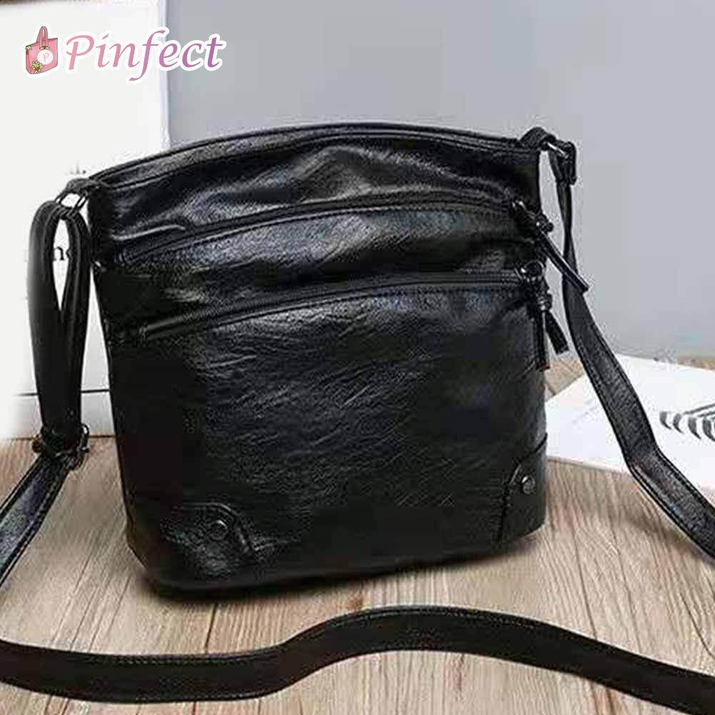 Túi đeo vai bằng da pu cổ điển túi đưa thư cho nữ túi đeo chéo màu trơn túi đeo chéo thường ngày cho nữ