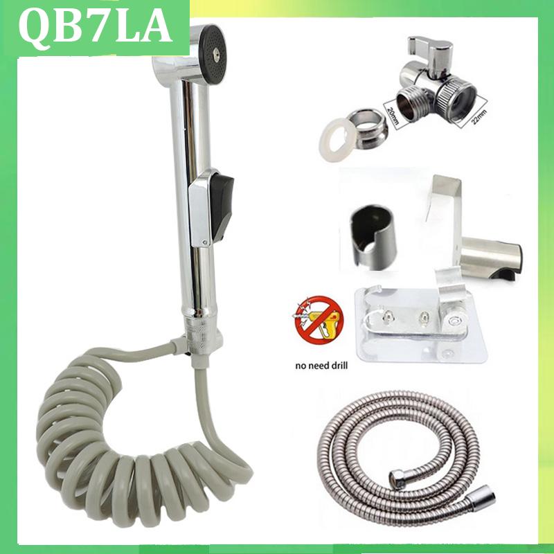 QB7LA Bathroom Hygienic Shower Toilet Bidet Sprayer cleaner shower head Hook Holder Water Hose Valve Faucet Accessories