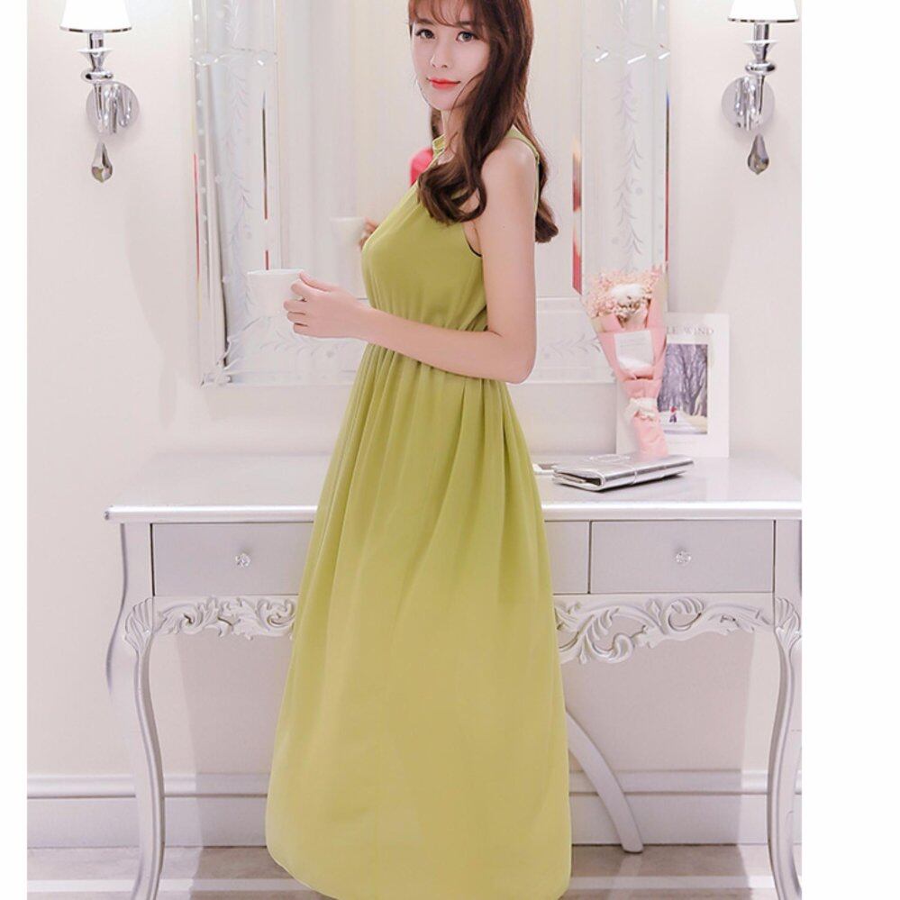Korean Style Midi DressC1214611Green