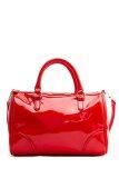 Glossy Patent Leather Female Bowling Bag Bag (Red)