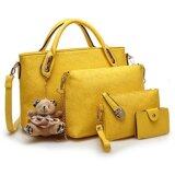 SAGE Set of 4 Classy PU Leather Bags for Women - Yellow