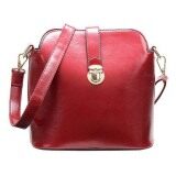 (RAYA 2019) SoKaNo Trendz Premium PU Leather Single Lock Shell Bag handbeg wanita - Red