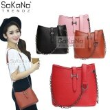 (RAYA 2019) SoKaNo Trendz SKN601 Crossbody Bag with Metal Chain Handbeg Wanita- Red