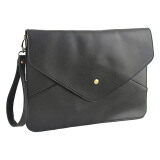 SoKaNo Trendz Vintage Style PU Leather Envelope Clutch- Black