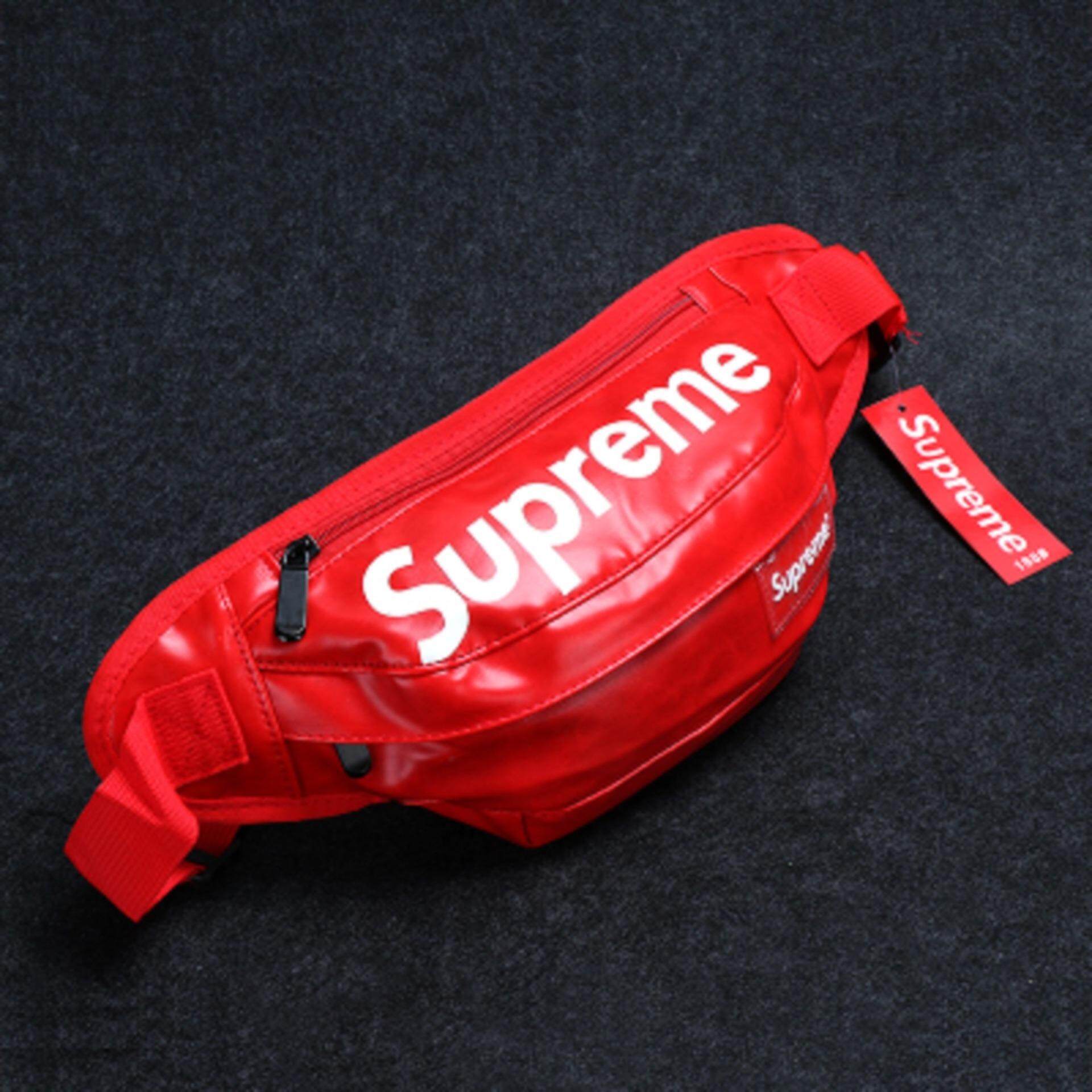 Supreme Red Leather Waist Bag - Just Me and Supreme