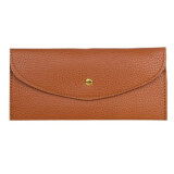 Women's Slim PU Leather Wallet - Brown