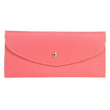 Women's Slim PU Leather Wallet - Coral