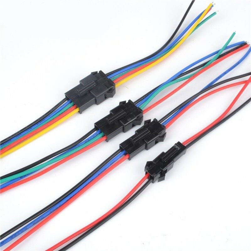 10 cặp JST SM 2P 3P 4P 5P 6P Phích cắm Nam sang Nữ Đầu nối dây LED Đầu nối LED