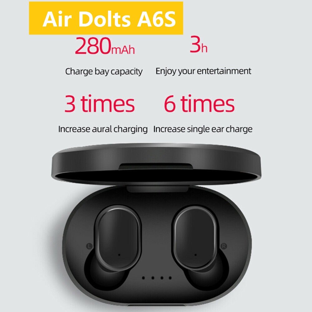 [Songful] Airdots A6S Tai nghe bluetooth không dây TWS Tai nghe có mic di động Tai nghe bass stereo tương thích với điện thoại Iphone Android