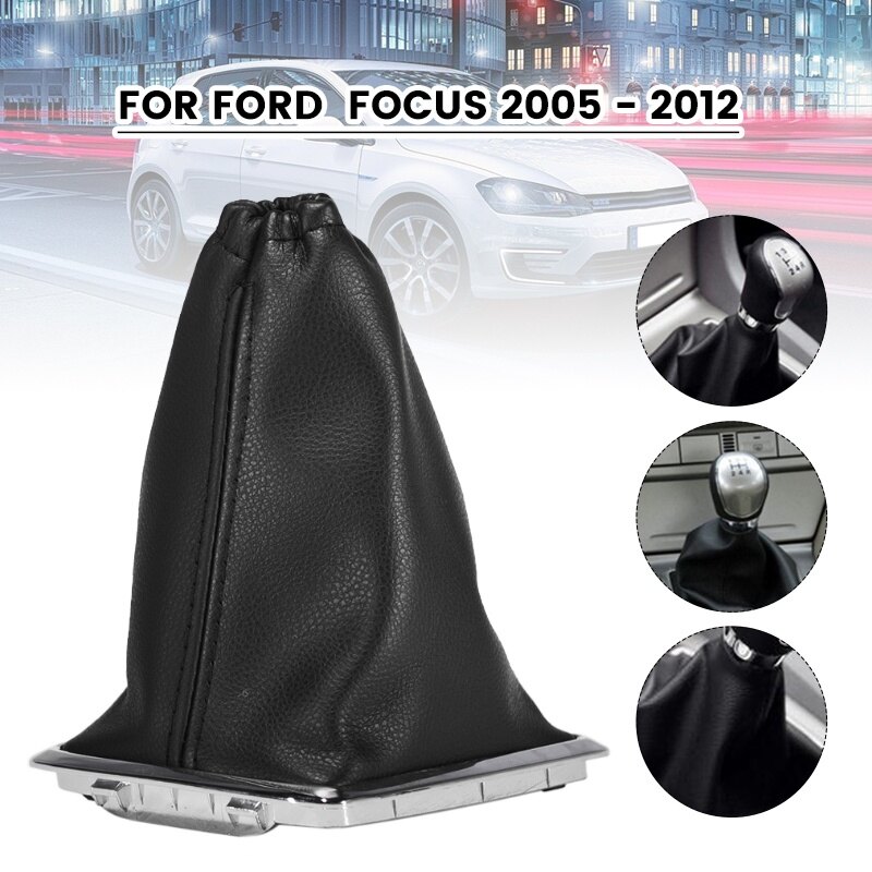 Bọc cần sang số bằng da màu đen cho xe ô tô bọc chống bụi phanh tay cho ford focus 2005 2006 2007 2008 2009 2010 2011 2012
