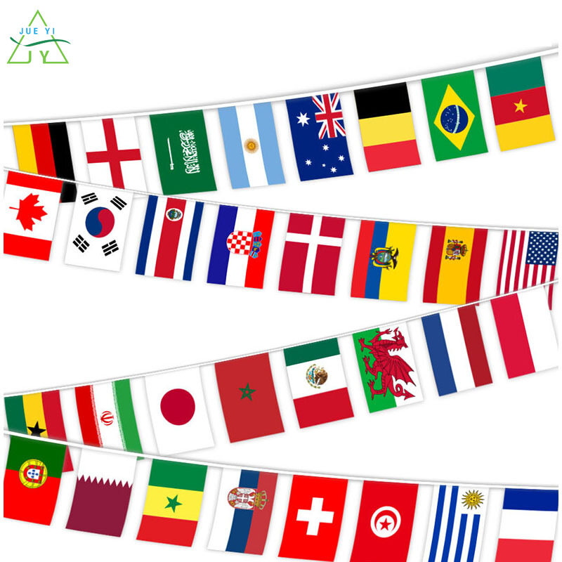 Ks cờ dây world cup qatar 2022 cờ 32 người hâm mộ hàng đầu cờ treo 1428cm