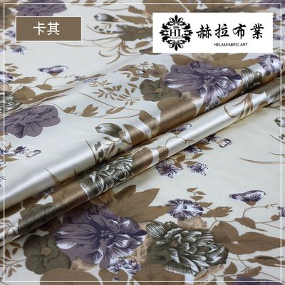 Cheap Vintage Fabric Floral Printed Satin Fabric For Sewing Dress And Handkerchief Soft Polyester Charmeuse L18