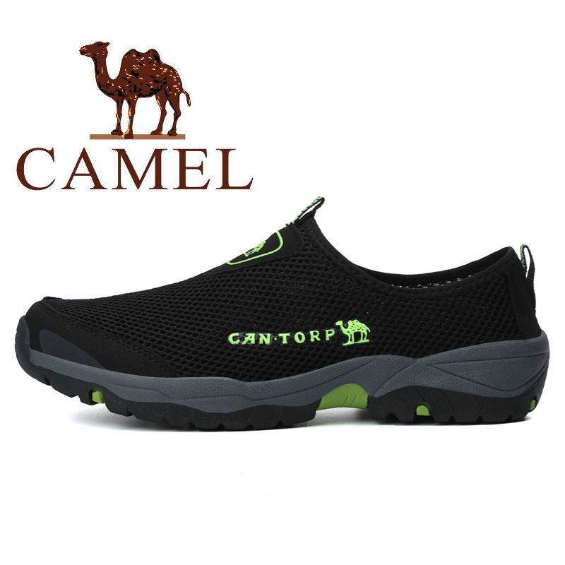 Giày Nam Size38-46 Camel #-3169, Giày Du Lịch Lưới Thoáng Khí Nhẹ Đi Ngoài Trời Mùa Hè, Giày Lười Đế Thấp Chống Sốc Có Bàn Đạp