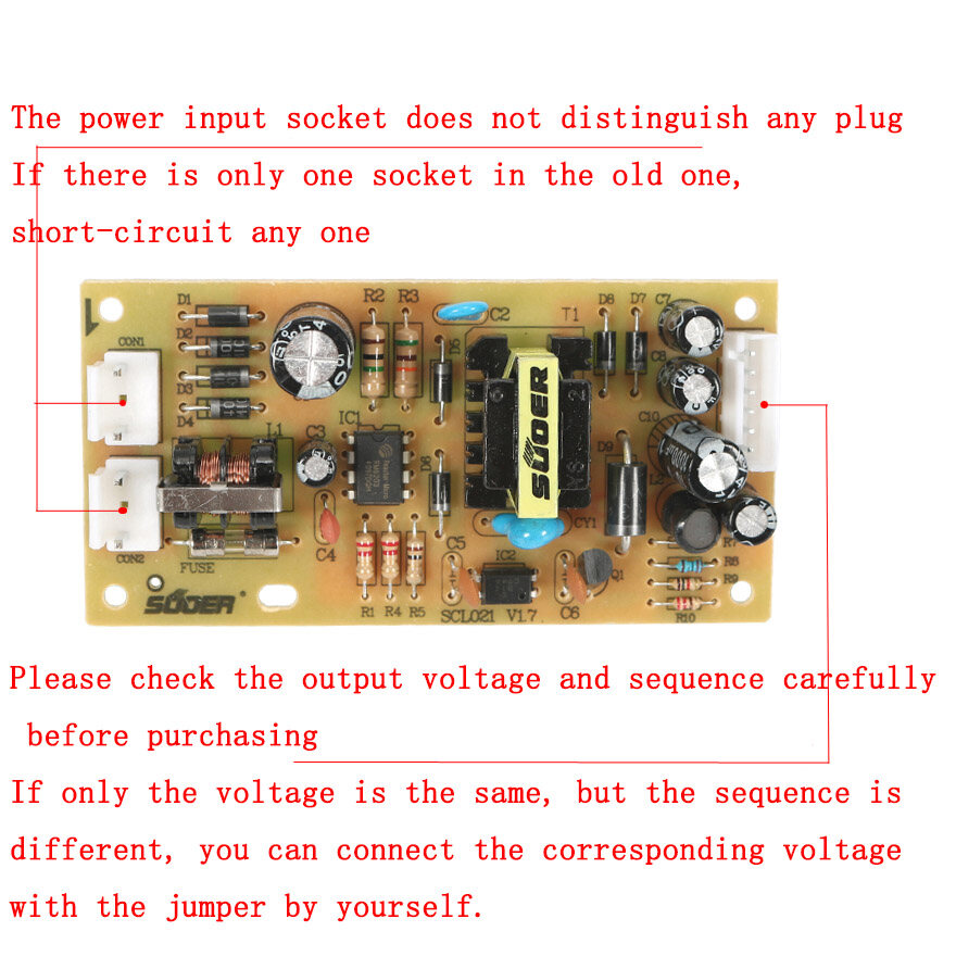Bảng mạch nguồn dvd suoer + bảng mạch nguồn evd dvd thông dụng 5v 800ma + 12v -12v 400ma